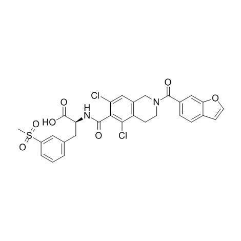 N-[[2-(6-benzofuranilkarbonil)-5,7-dikloro-1,2,3,4-tetrahidro-6-isoquinolinil]karbonil]-3-(metilsulfonil)-L-fenilalanina