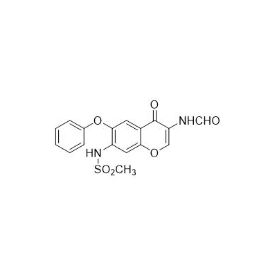 N-(3-Formamido-4-oxo-6-fenoxi-4H-kromen-7-il) metanosulfonamida N-[7-(Metansulfonamido)-4-oxo-6-fenoxi-4H-kromen-3-il]formamida